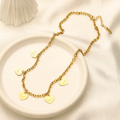 304 Stainless Steel Heart Station Bracelet & Necklace - Individual or Set