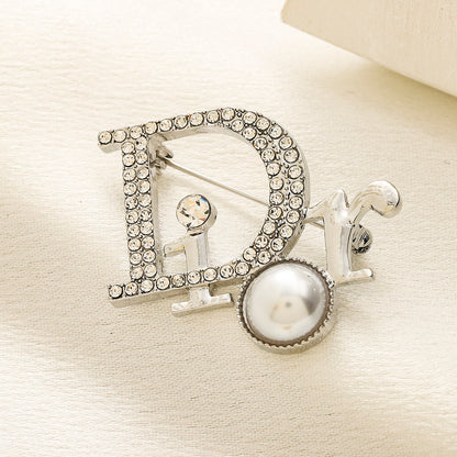 Alloy Steel Stamped Logo Brooch,Brooches Collection、D*or Series