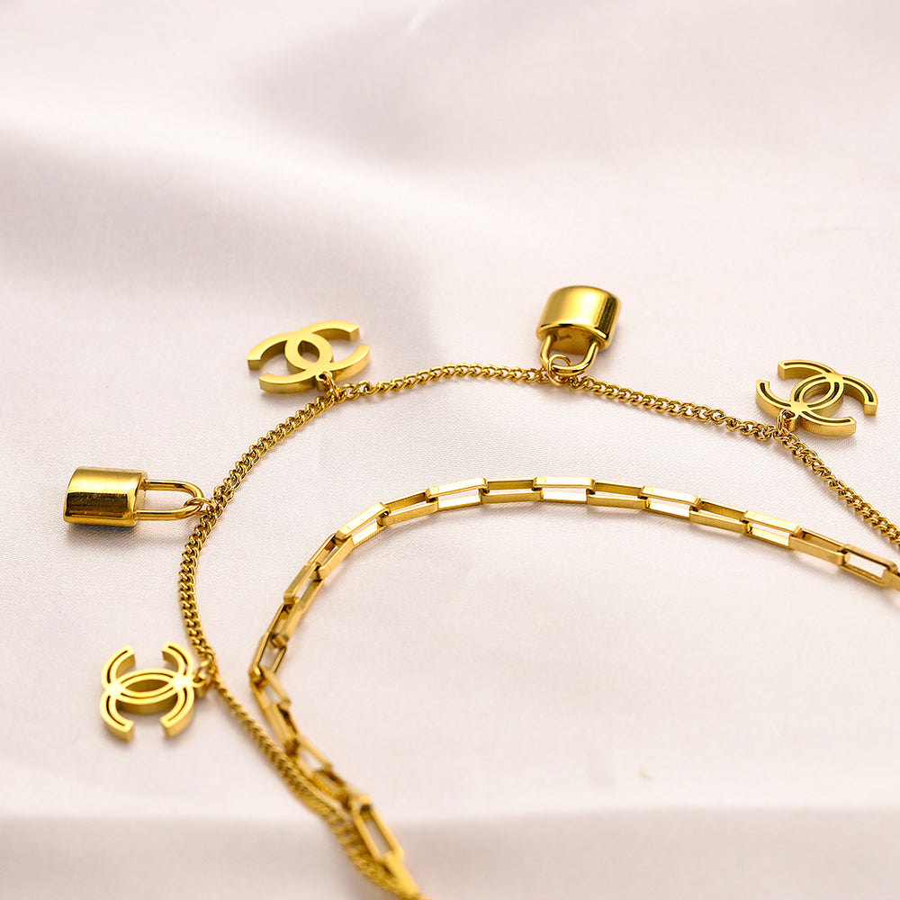 Set Collana Bracciale in Acciaio Inox 304