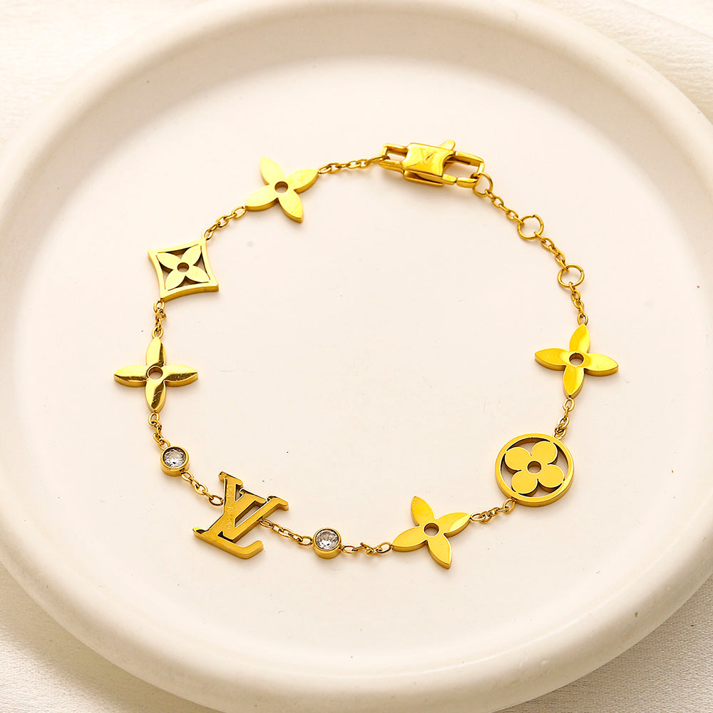 Halskette mit Armband aus Edelstahl 304 mit geprägtem Logo-Set