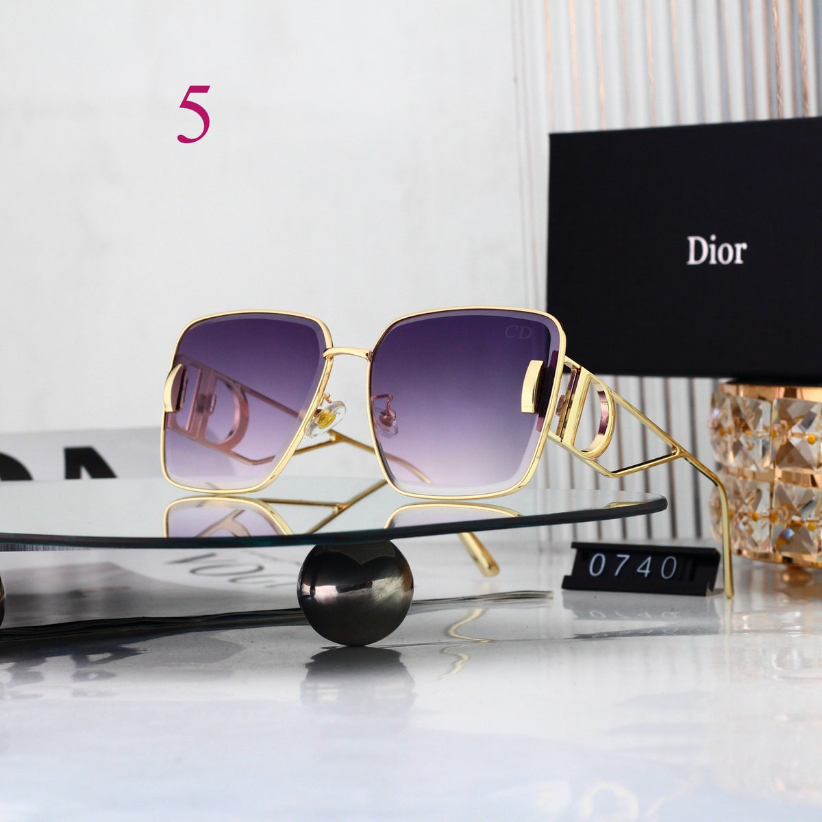 Squared Aviator Sunglasses with Slim Metal Rims
