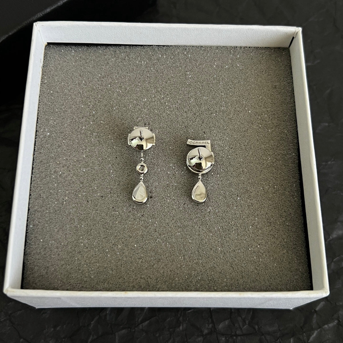Asymmetric Number 5 Teardrop Earrings