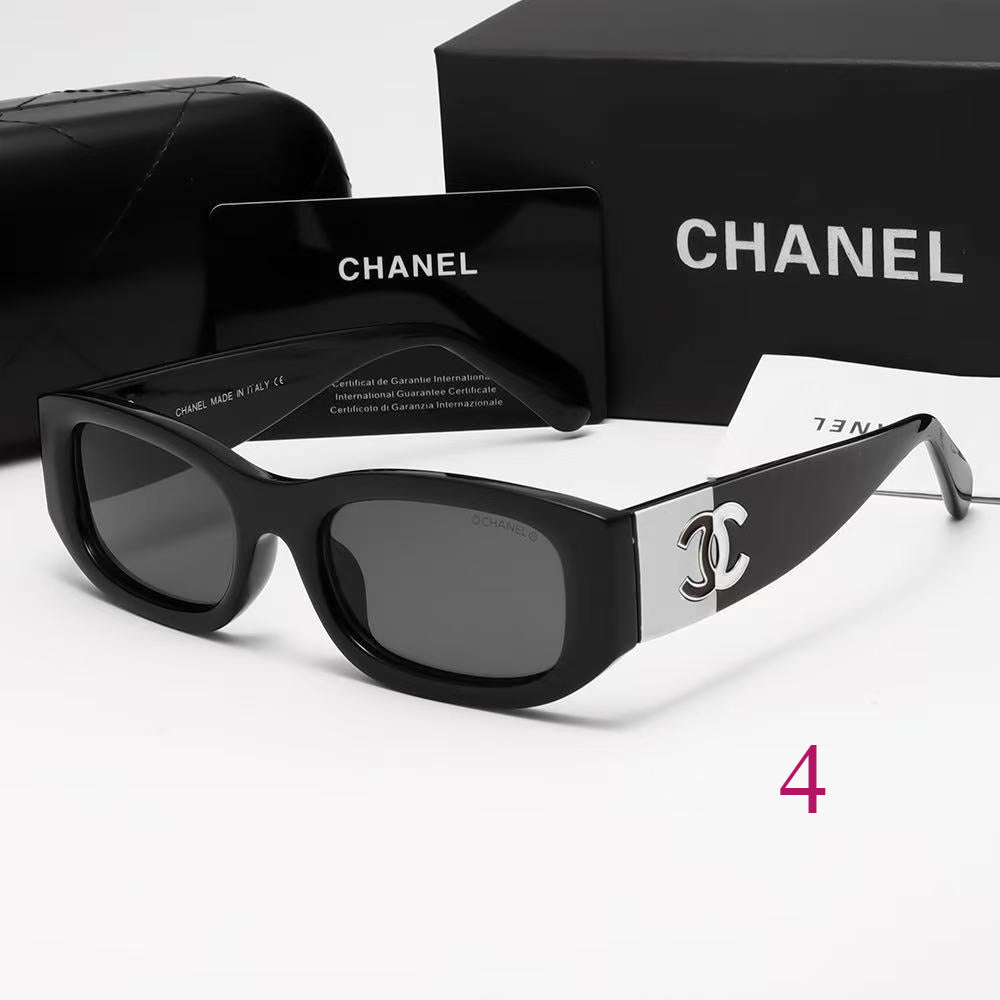 Slim Cat-Eye Sunglasses with Wide Logo Temples