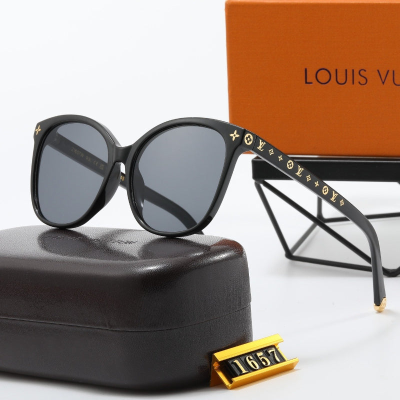Oversized Butterfly Sunglasses with Openwork Temples