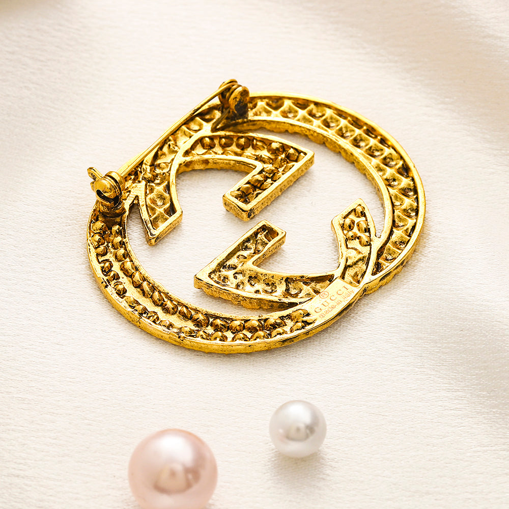 Alloy Steel Stamped Logo Brooch,Brooches Collection、GU*CI Series、