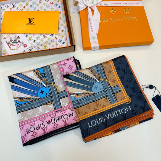 Patchwork Travel Print Square Scarf - 90 x 90 cm