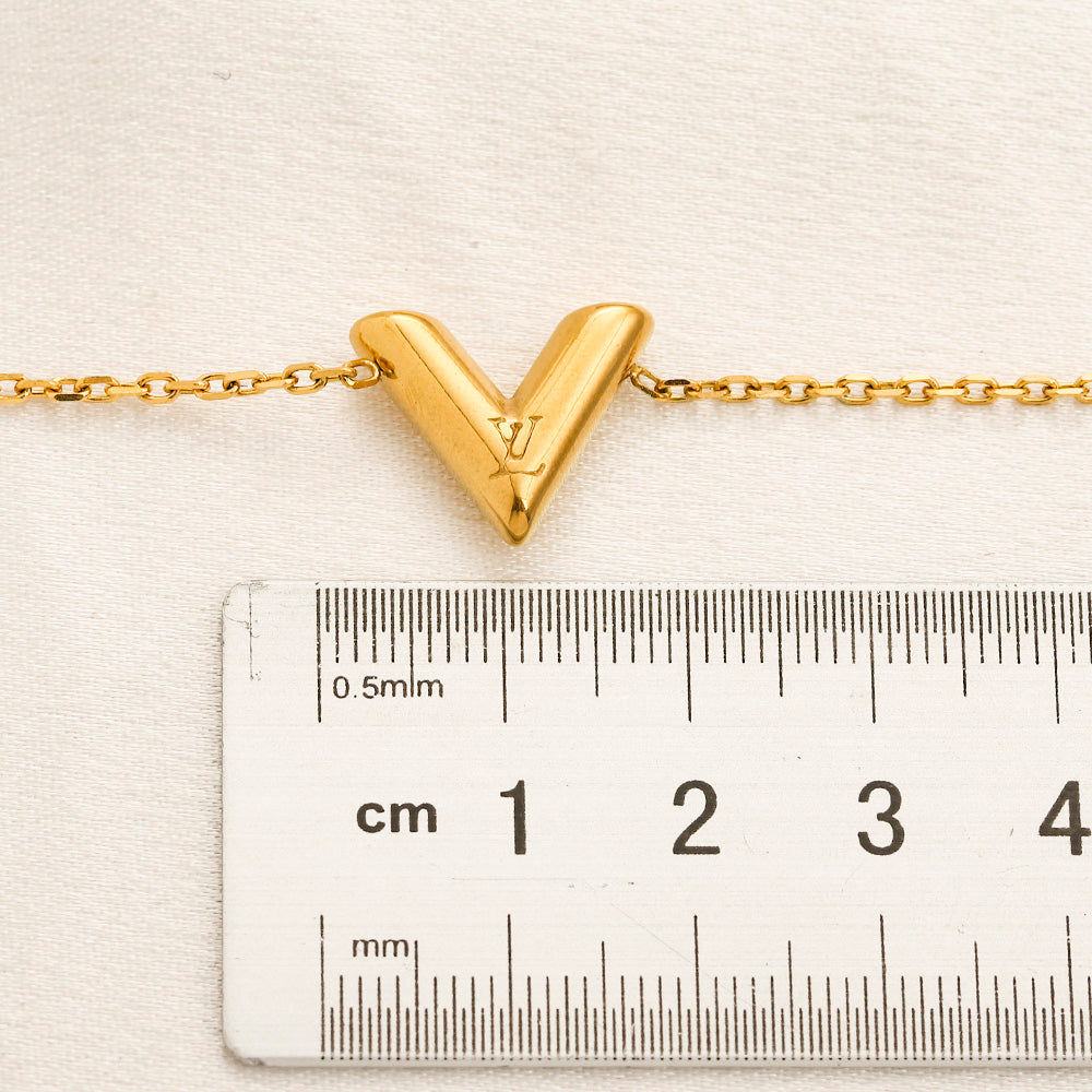304 Stainless Steel V-Motif Earrings, Bracelet & Necklace Collection