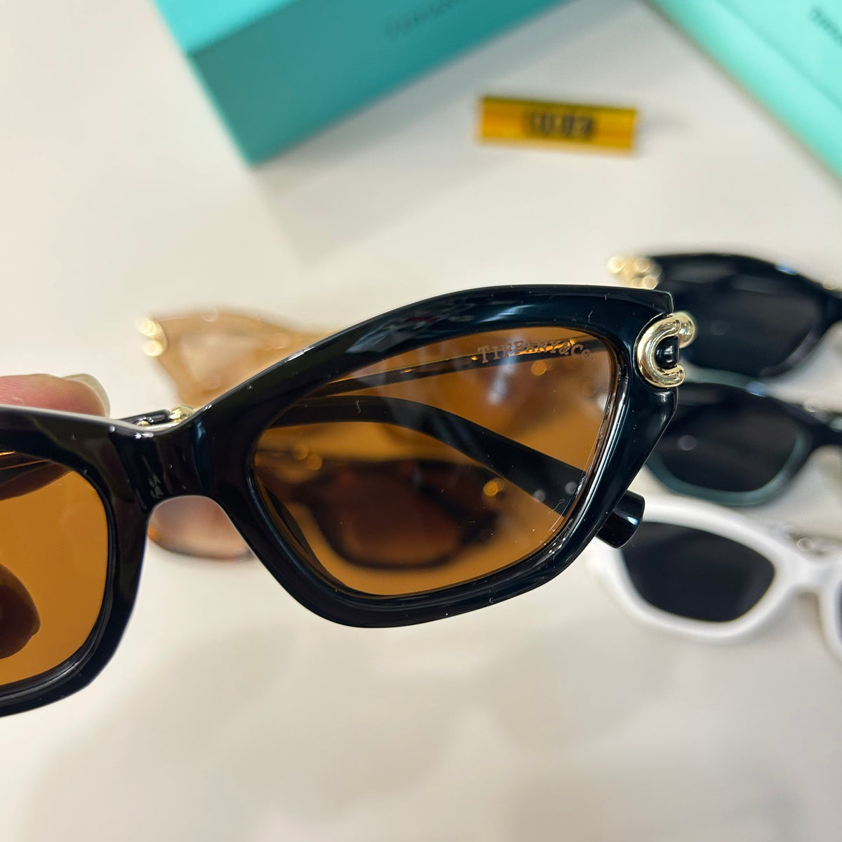 Narrow Cat-Eye Sunglasses with Swept Corners