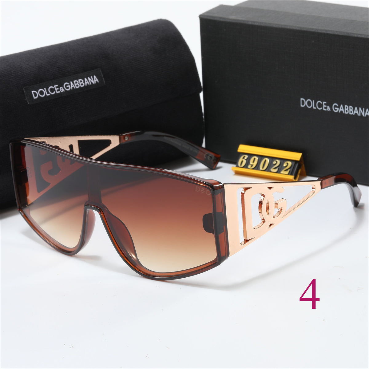 Flat-Top Shield Sunglasses with Logo Temples