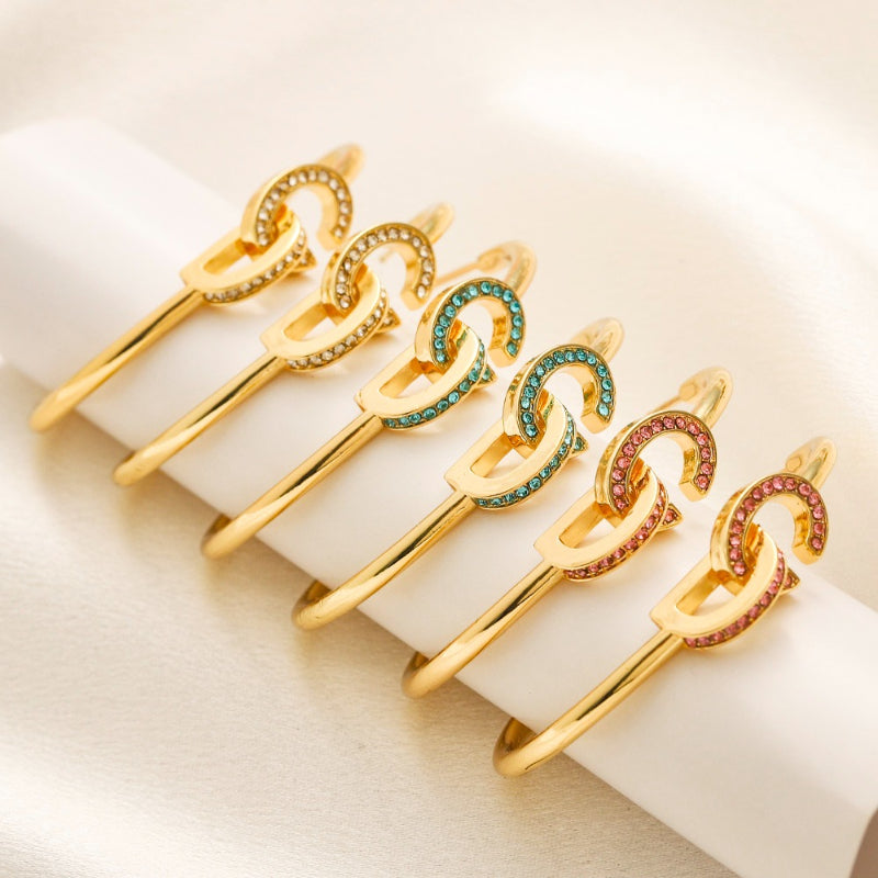 304 Stainless Steel Stone-Accent Curved Hook Earrings