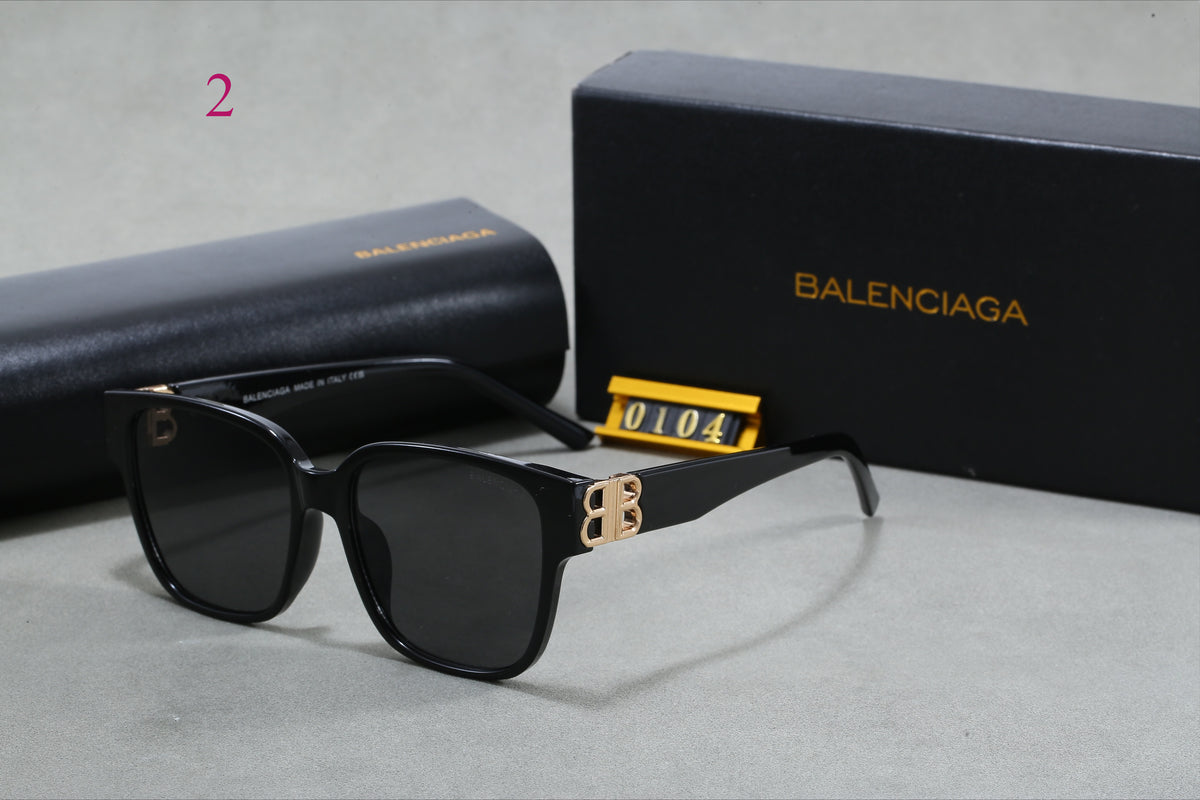 Flat-Top Square Sunglasses with Logo Hinges