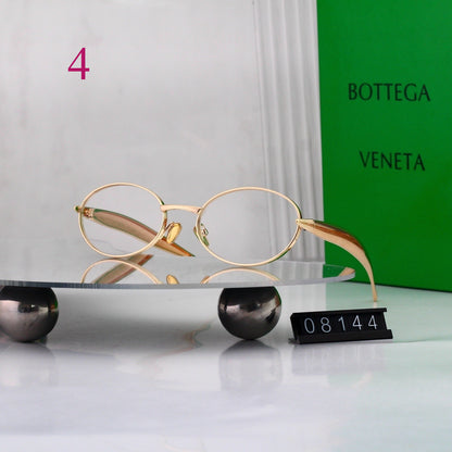 Round Sunglasses with Textured Metal Temples