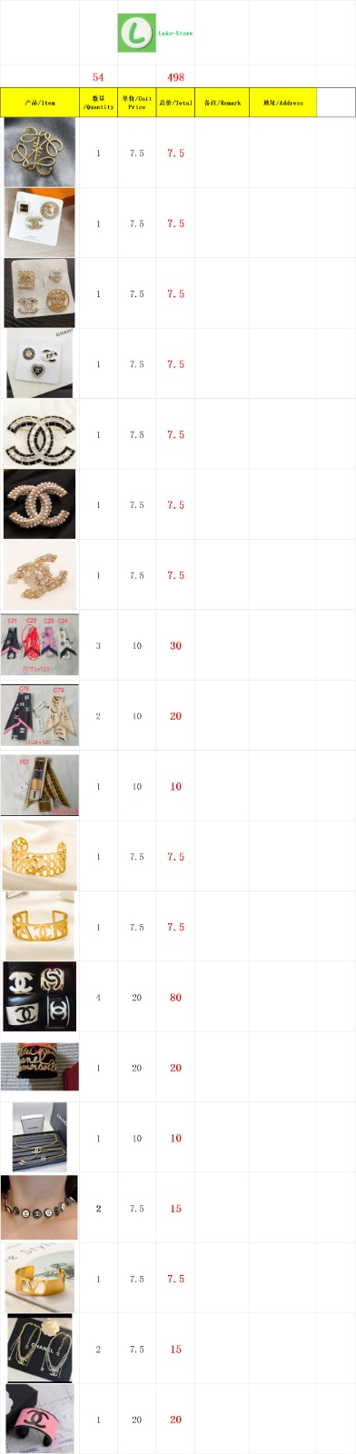 Fashion Jewelry Wholesale 261007