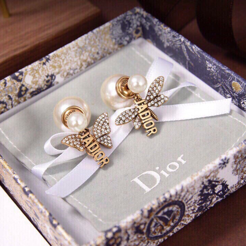 Pearl-Effect Butterfly Stud Earrings