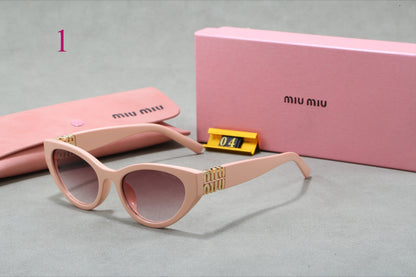 Sculpted Cat-Eye Sunglasses with Logo Temples