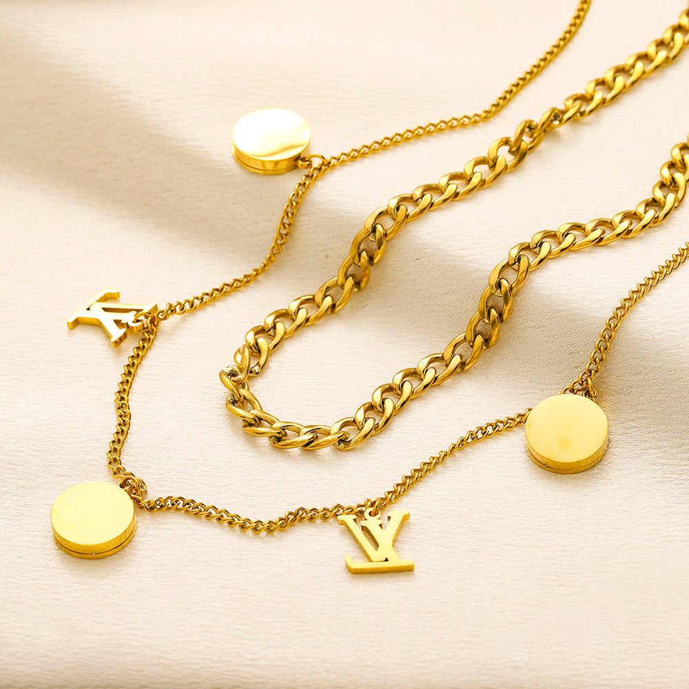 Set Collana Bracciale in Acciaio Inossidabile 304