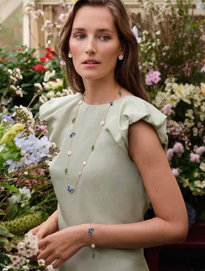 Butterfly & Leaf Station Necklace