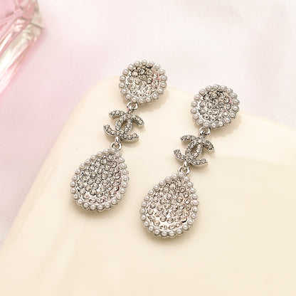 304 Stainless Steel Textured Teardrop Dangle Earrings