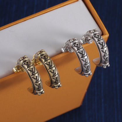 Textured Floral Band Hoop Earrings