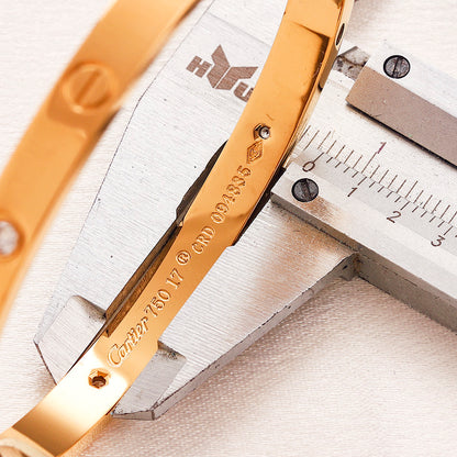 304 Stainless Steel Stone-Accent Screw-Detail Bangle Bracelet