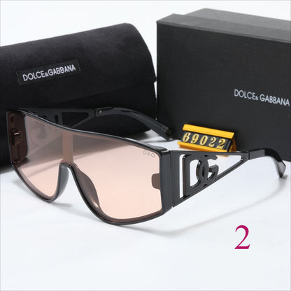 Flat-Top Shield Sunglasses with Logo Temples
