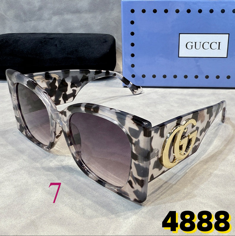 Oversized Square Sunglasses with Interlocking Logo Hinges