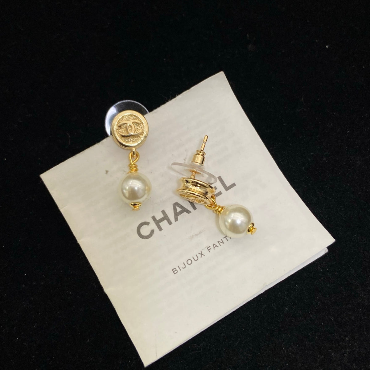 Round Medallion & Pearl-Effect Drop Earrings