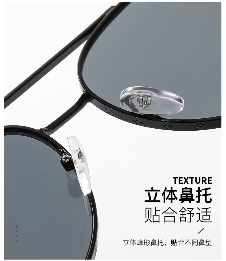 Oversized Aviator Sunglasses with Double Bridge