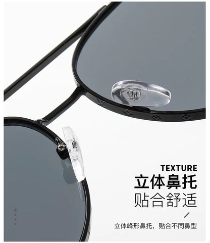Oversized Aviator Sunglasses with Double Bridge