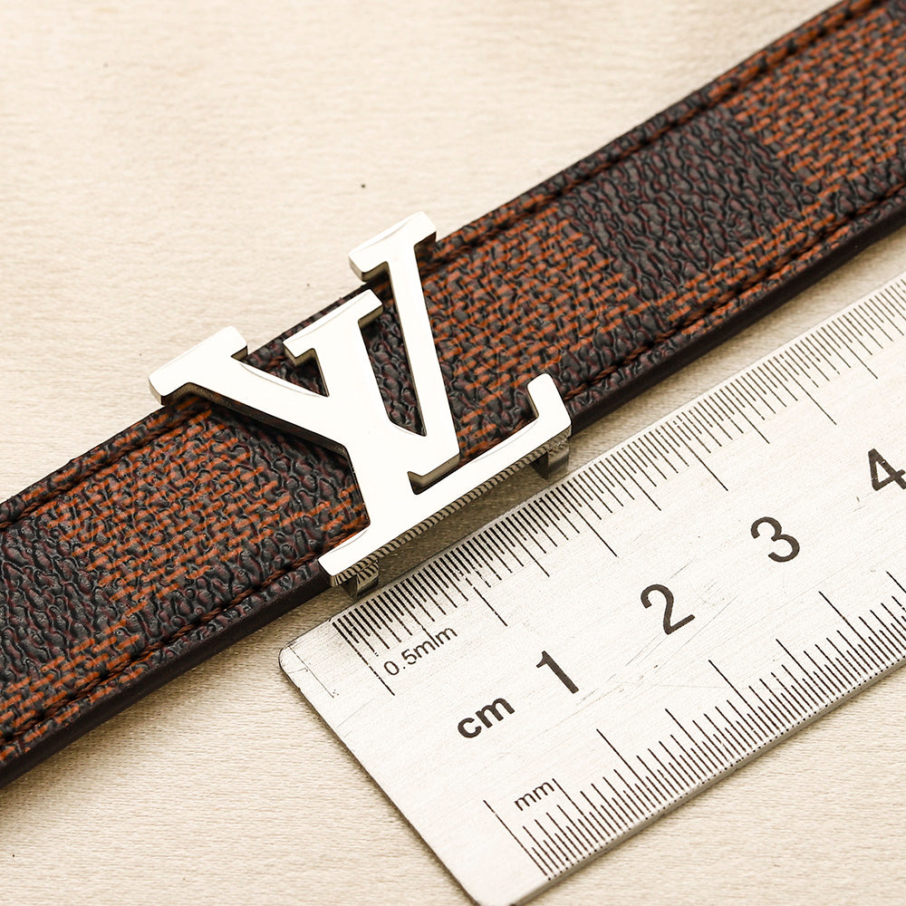304 Stainless Steel Brown Monogram Strap Bracelet