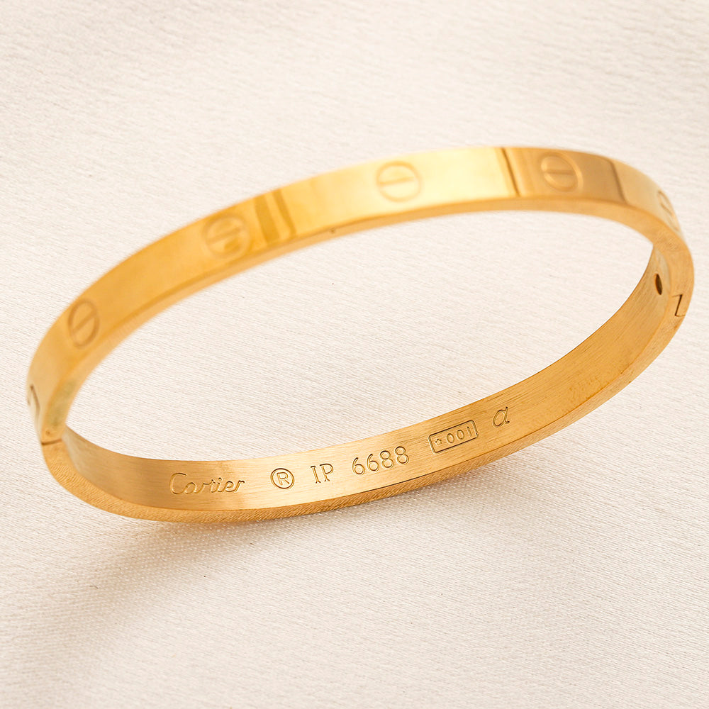 304 Stainless Steel Screw-Motif Band Bangle Bracelet