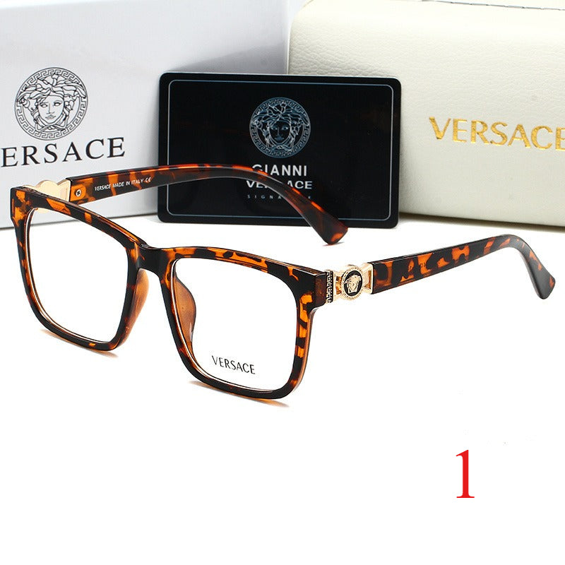 Square Clear-Lens Glasses with Decorative Hinges