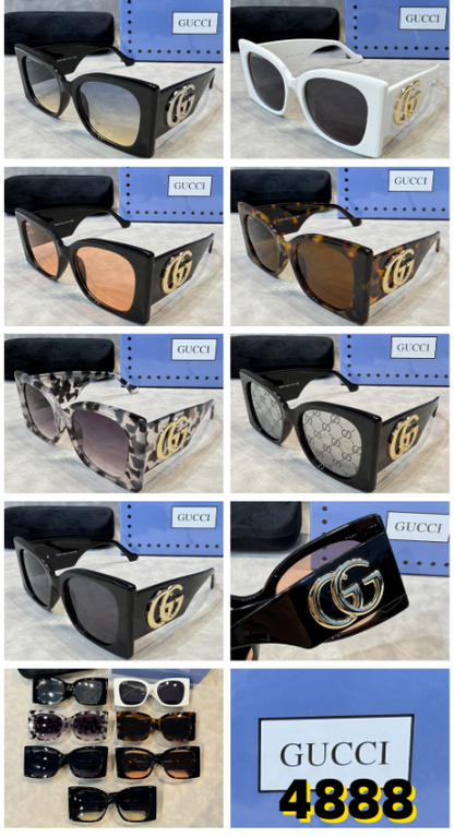 Oversized Square Sunglasses with Interlocking Logo Hinges