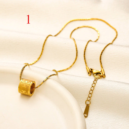 304 Stainless Steel Barrel Pendant Necklace - 4 Style Options