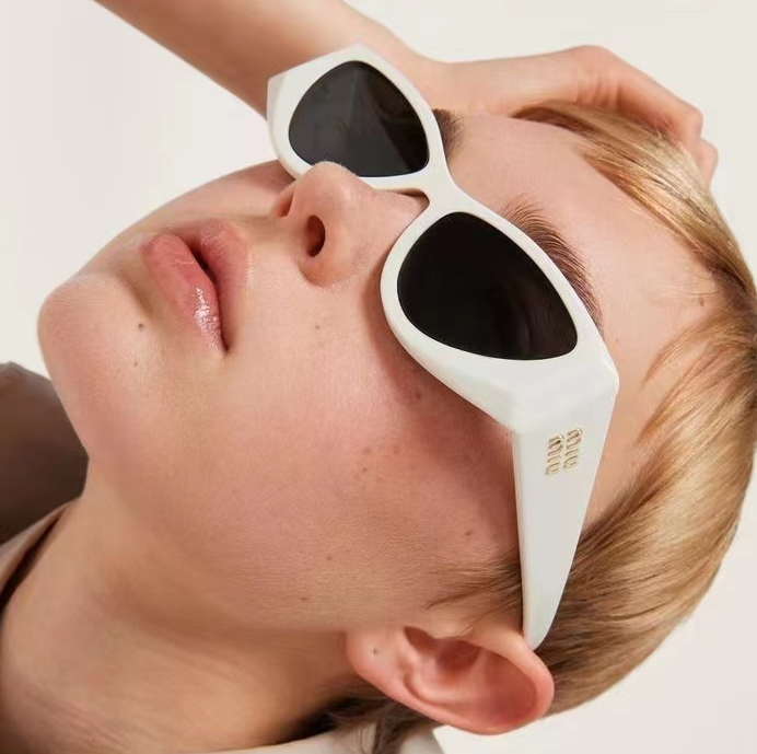 Slim Rectangular Sunglasses with Tapered Temples