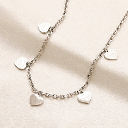 304 Stainless Steel Heart Station Bracelet & Necklace - Individual or Set