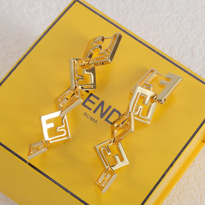 Geometric Link Dangle Earrings