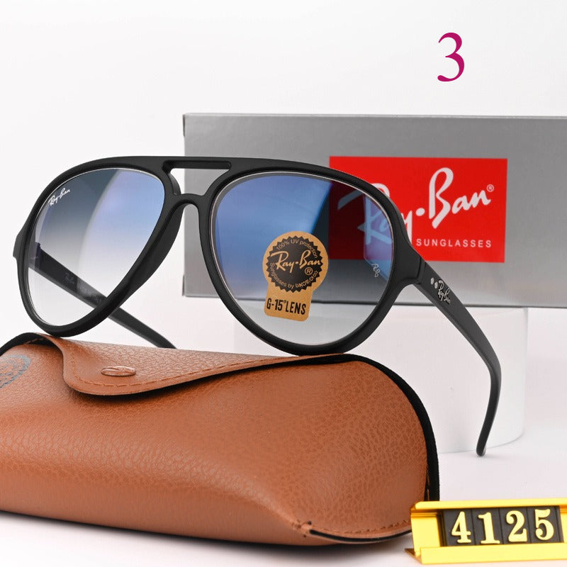 Metal Aviator Sunglasses with Color-Trimmed Rims