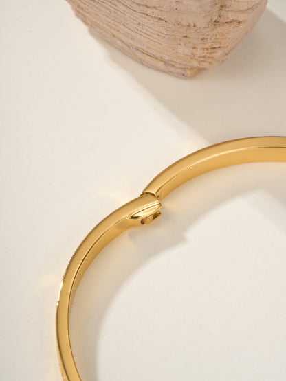 Pave Screw-Detail Bangle Bracelet
