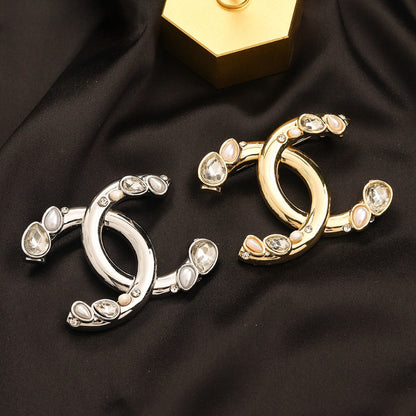 Alloy Steel Stamped Logo Brooch,Brooches Collection、CH*NEL Series