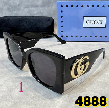 Oversized Square Sunglasses with Interlocking Logo Hinges