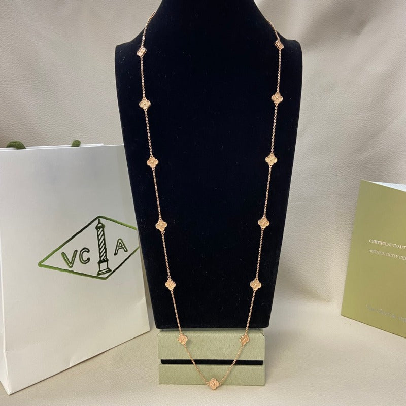 Paperclip & Floral Station Necklace
