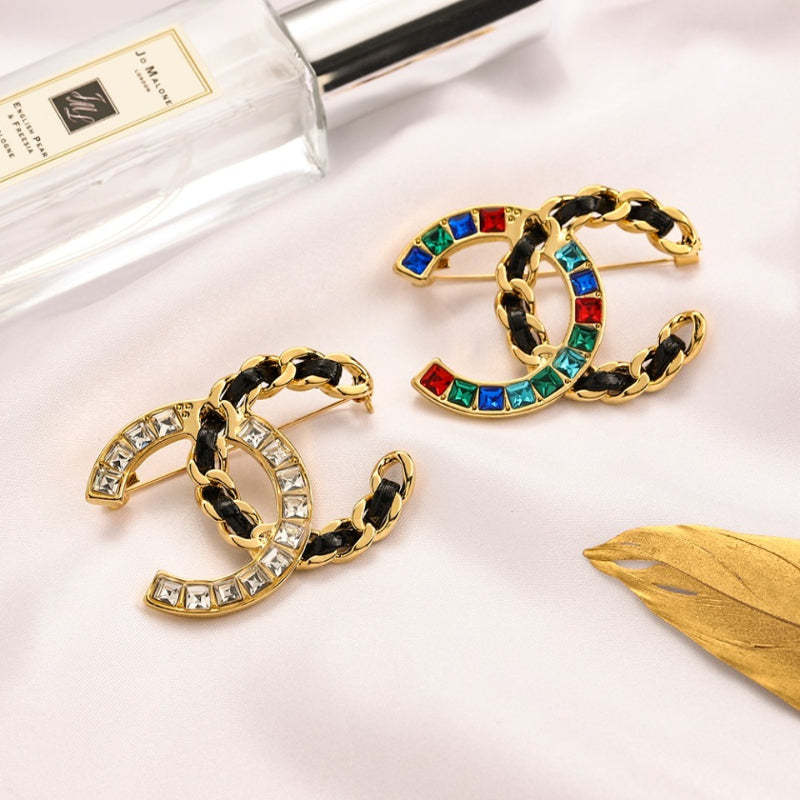 Alloy Steel Stamped Logo Brooch,Brooches Collection、CH*NEL Series