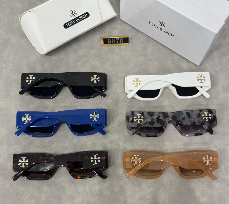 Narrow Geometric Sunglasses with Beveled Frames