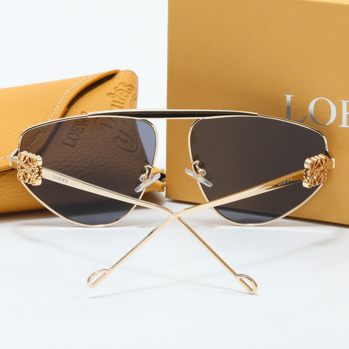 Rimless Aviator Sunglasses with Flat Brow Bar