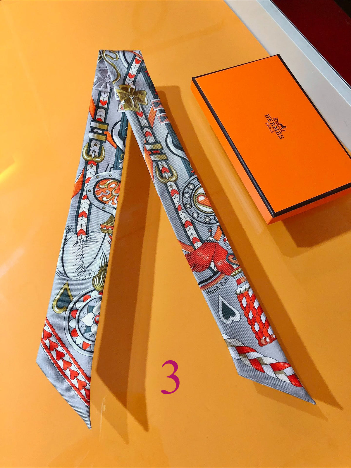 Colorful Belt & Buckle Ribbon Scarf - 5 x 120 cm