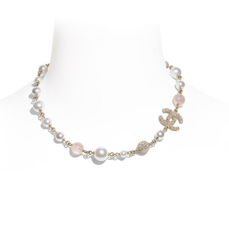 Pastel Stone Interlocking-C Link Necklace
