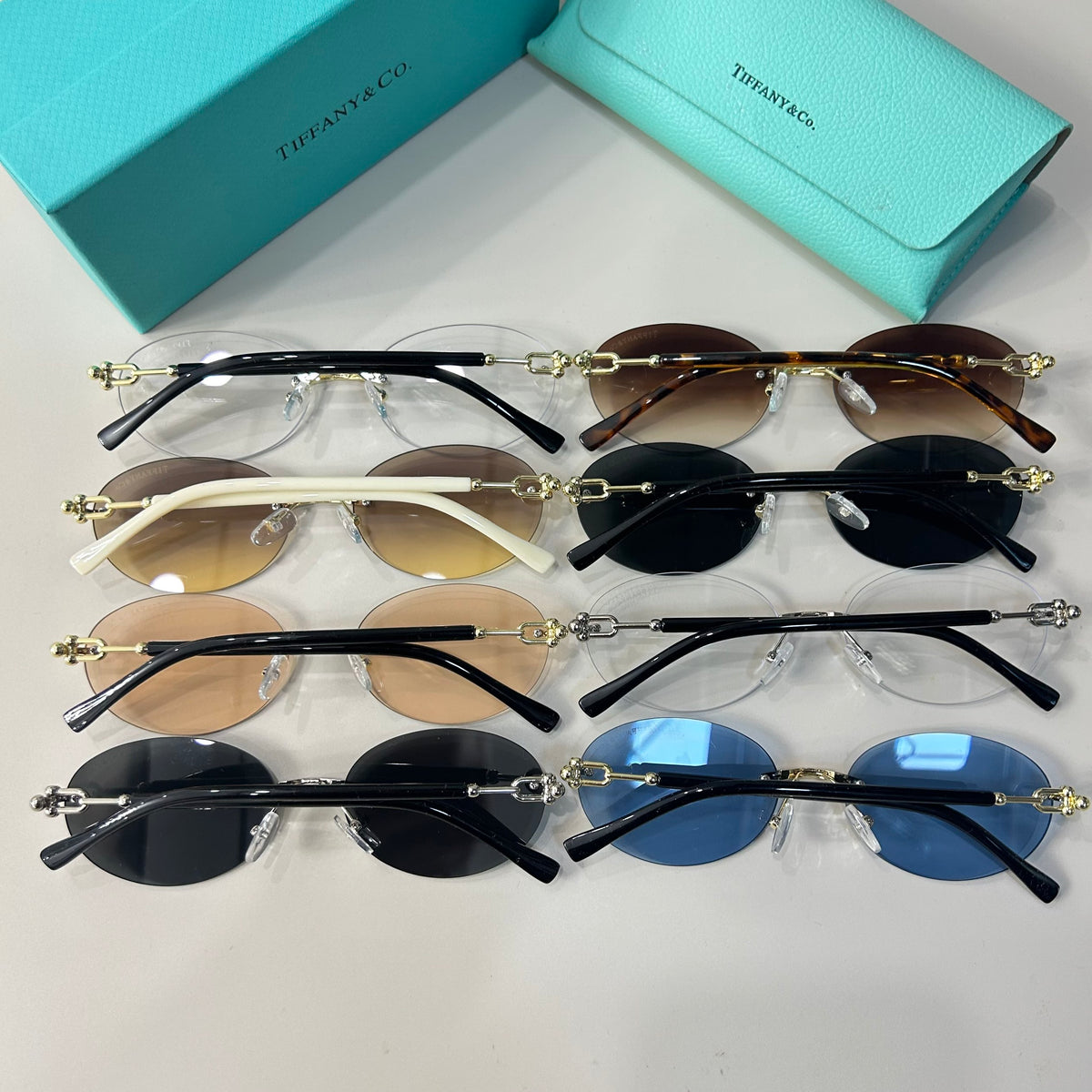 Rimless Aviator Sunglasses with Double Bridge