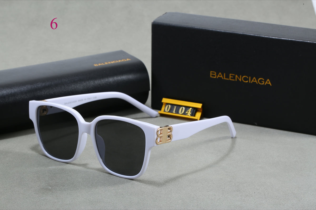 Flat-Top Square Sunglasses with Logo Hinges