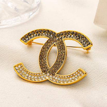 Alloy Stamped Logo Brooch,Brooches Collection、CH*NEL Series